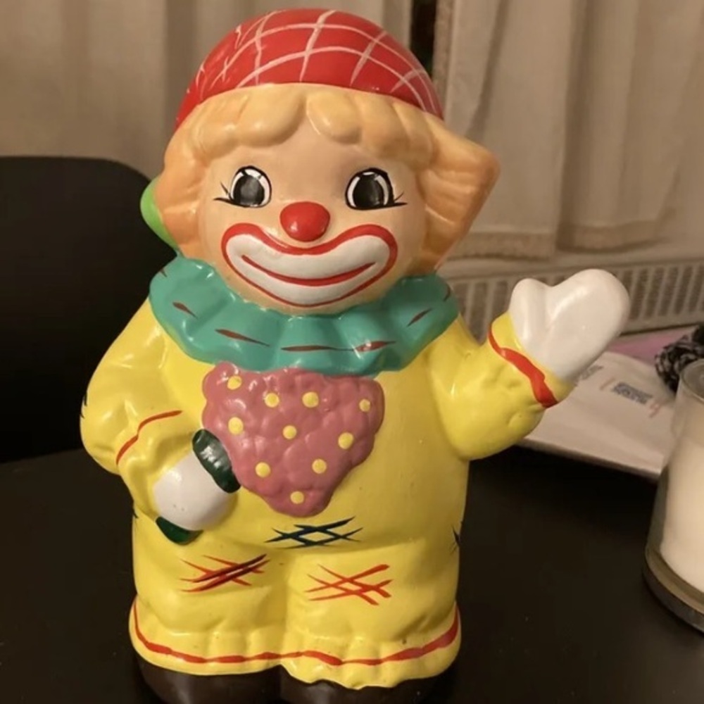 Vintage ceramic clown bank